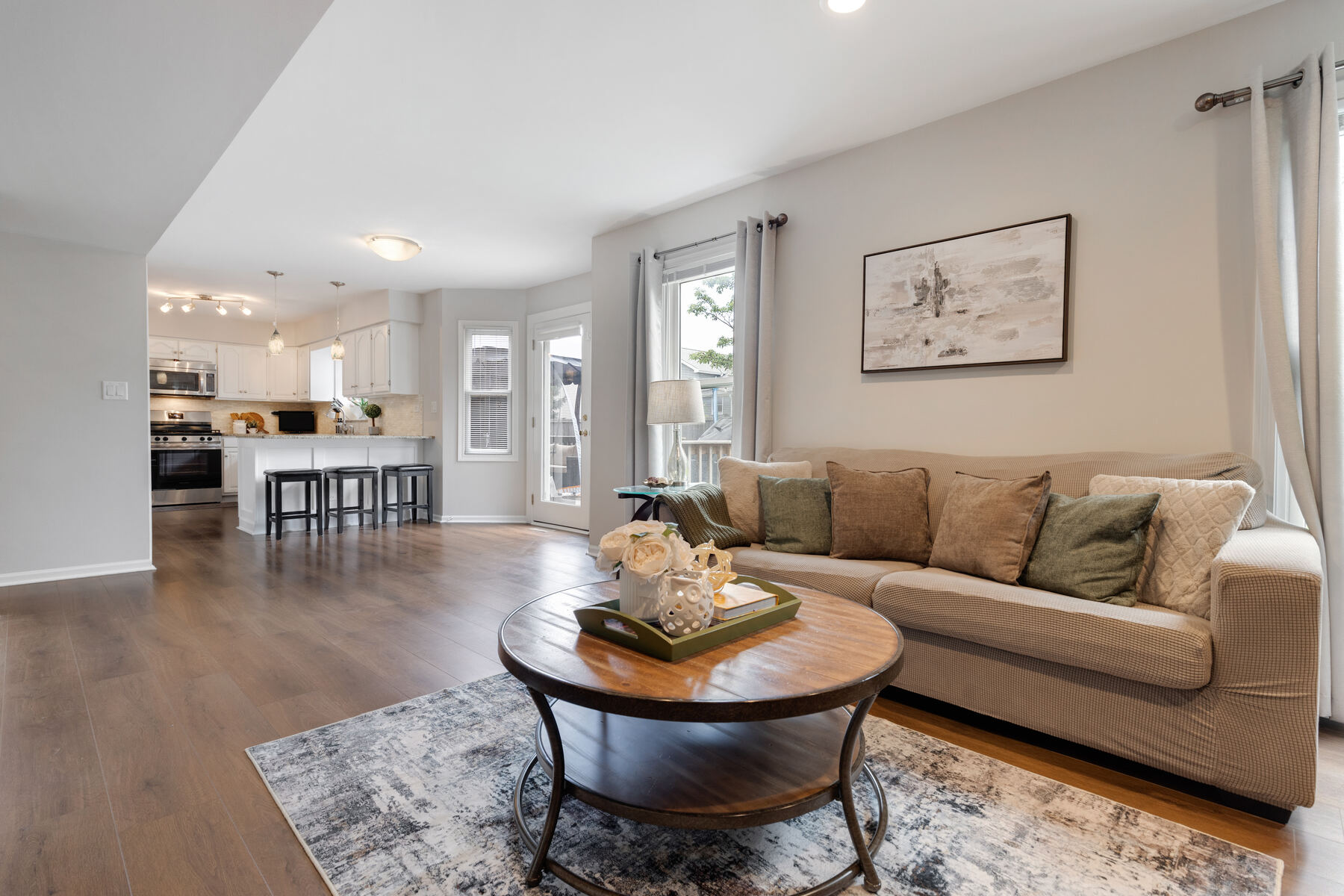 Family room open to kitchen